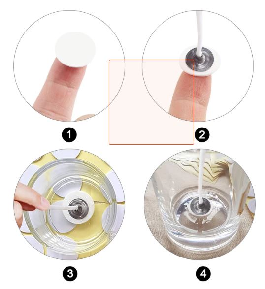 Candle Wick Round Stickers - 20 MM