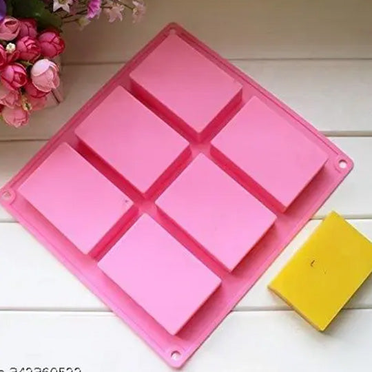 Rectangle Soap Shape Silicone Mold - 6 Cavity