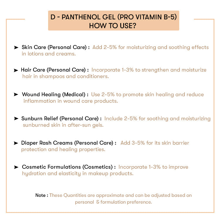 D - Panthenol Gel (Pro Vitamin B-5)