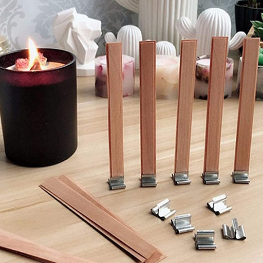 Wooden Candle Wicks + Tabs | Combo Pack
