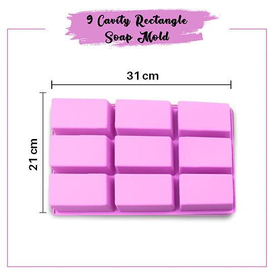 6 Cavity Round Flower + 9 Cavity Rectangle Soap Mold - Combo Pack