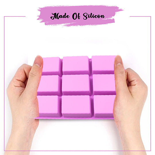 6 Flower Pattern Shape Rectangle Mold + 9 Cavity Rectangle Soap Mold - Combo Pack