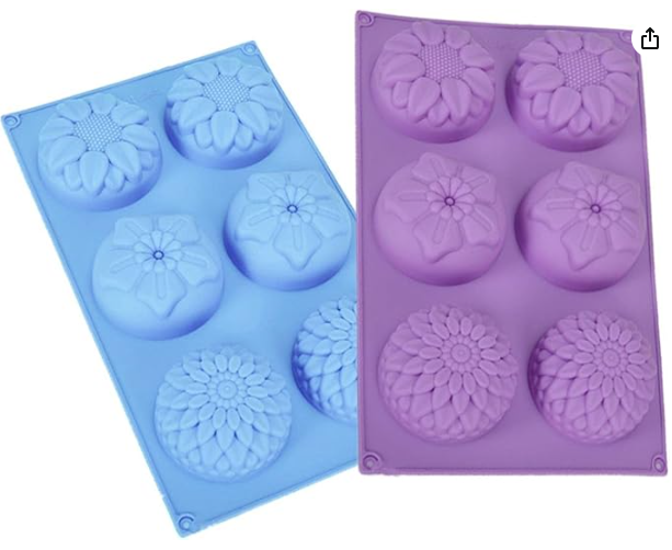 6 Cavity Round Flower Shaped Soap Mould
