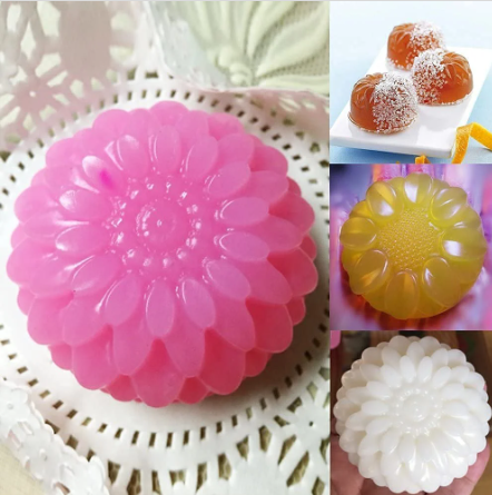 6 Cavity Round Flower Shaped Soap Mould