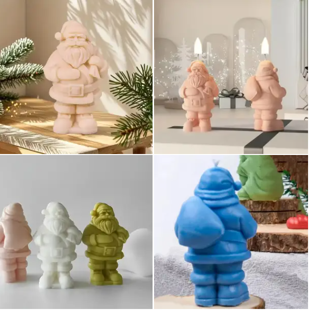 3D Santa Silicone Candle Mold- Premium Quality Mold