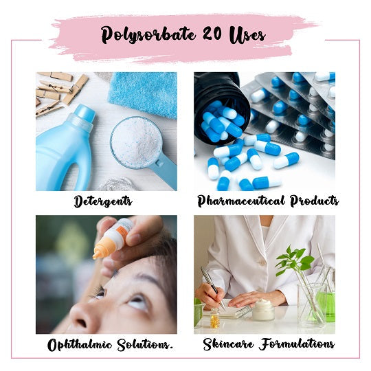 Uses Polysorbate 20 (Solubilser)
