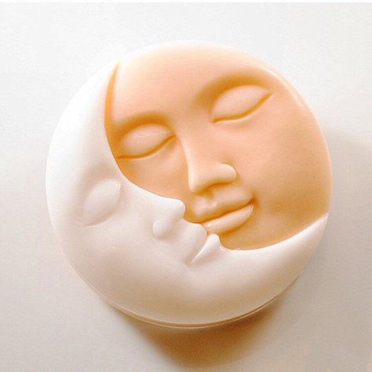 3D Sun Moon Face Silicone Soap Mold
