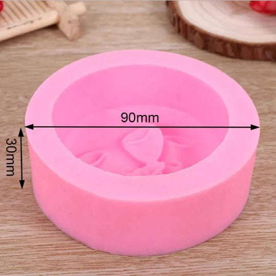 3D Sun Moon Face Soft Silicone Candle Mold
