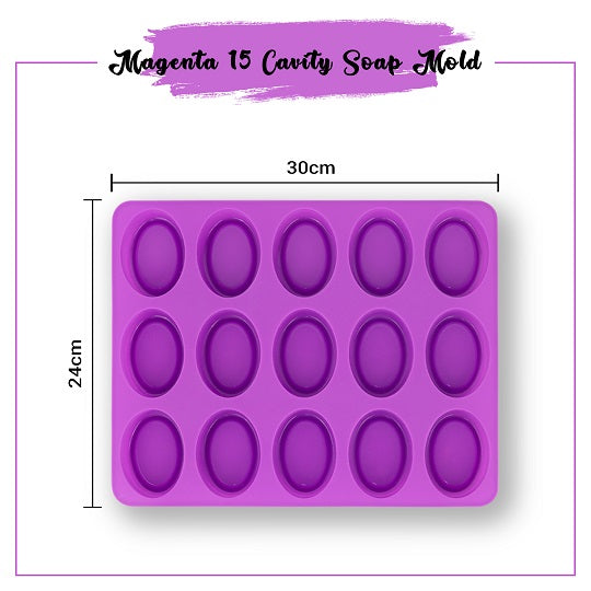 15 Cavity Oval Shape Mold + 6 Flower Pattern Shape Soap Mold - Combo Pack