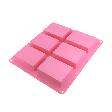 Rectangle Soap Shape Silicone Mold - 6 Cavity