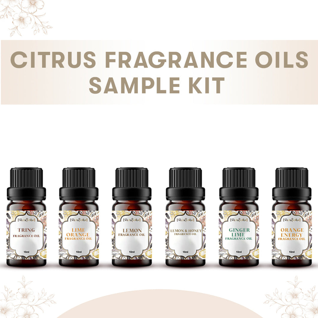 6 Citrus Fragrance Oils Sample Kit - Top Seller - 0.3 Floz Each