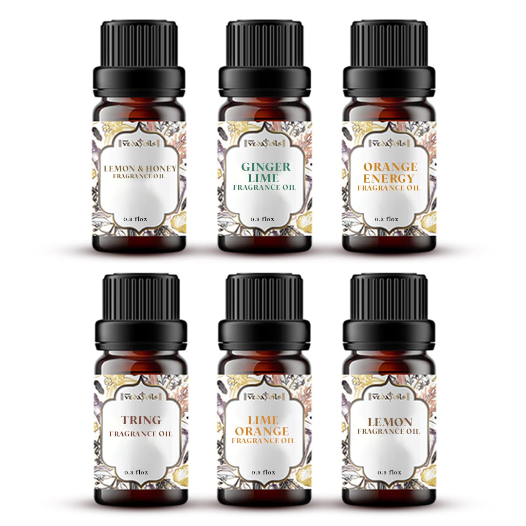 6 Citrus Fragrance Oils Sample Kit - 0.3 Floz Each