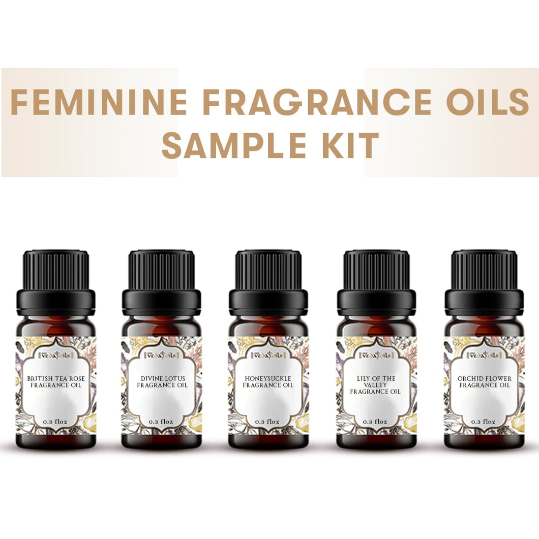5 Feminine Fragrance Oils Sample Kit - 0.3 Floz Each