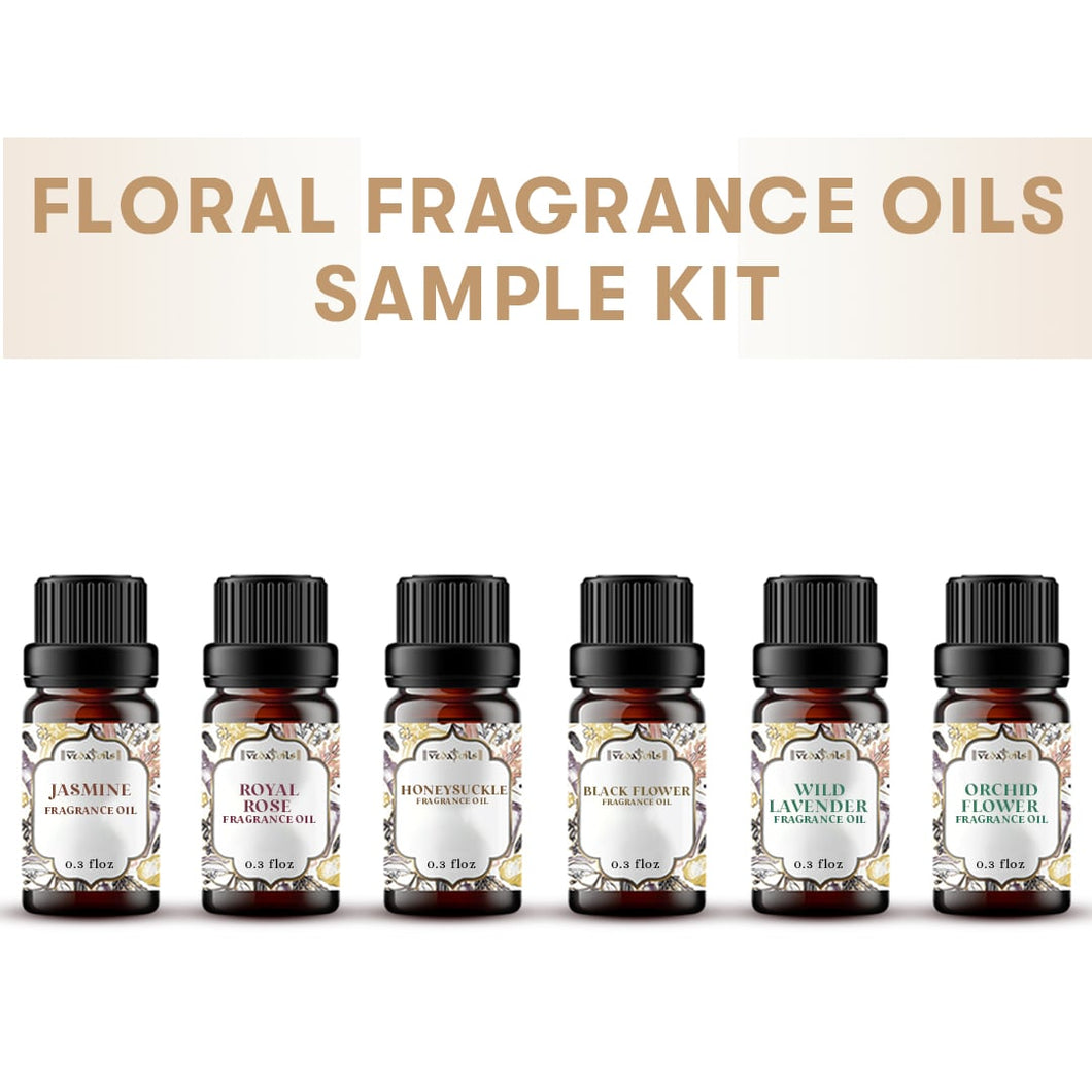 6 Floral Fragrance Oils Sample Kit - 0.3 Floz Each