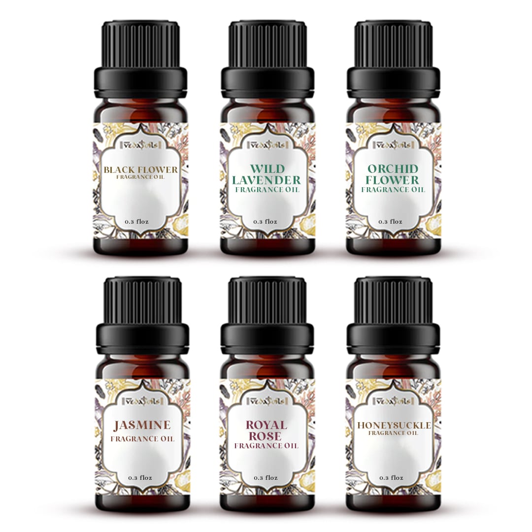 6 Floral Fragrance Oils Sample Kit - 0.3 Floz Each