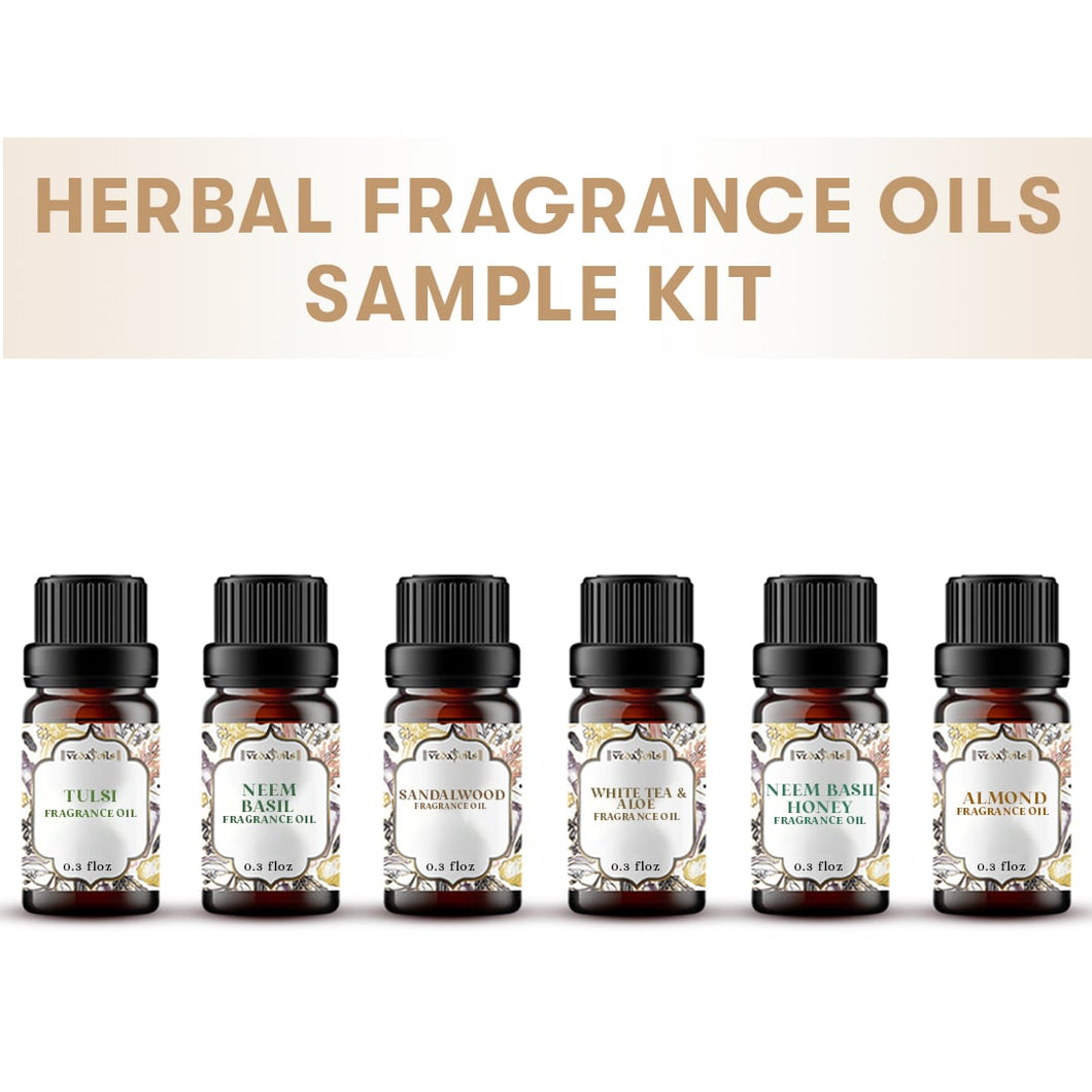 6 Herbal Fragrance Oils Sample Kit - Top Seller - 0.3 Floz
