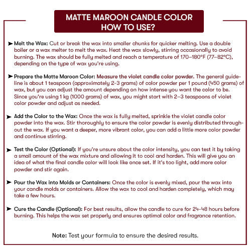 Matte Maroon Candle Color