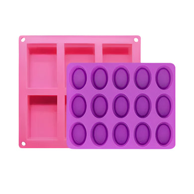 15 Cavity Oval Shape Silicone Mold + 6 Cavity Rectangle - Combo Pack