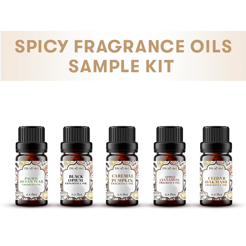 5 Spicy Fragrance Oils Sample Kit - 0.3 Floz Each