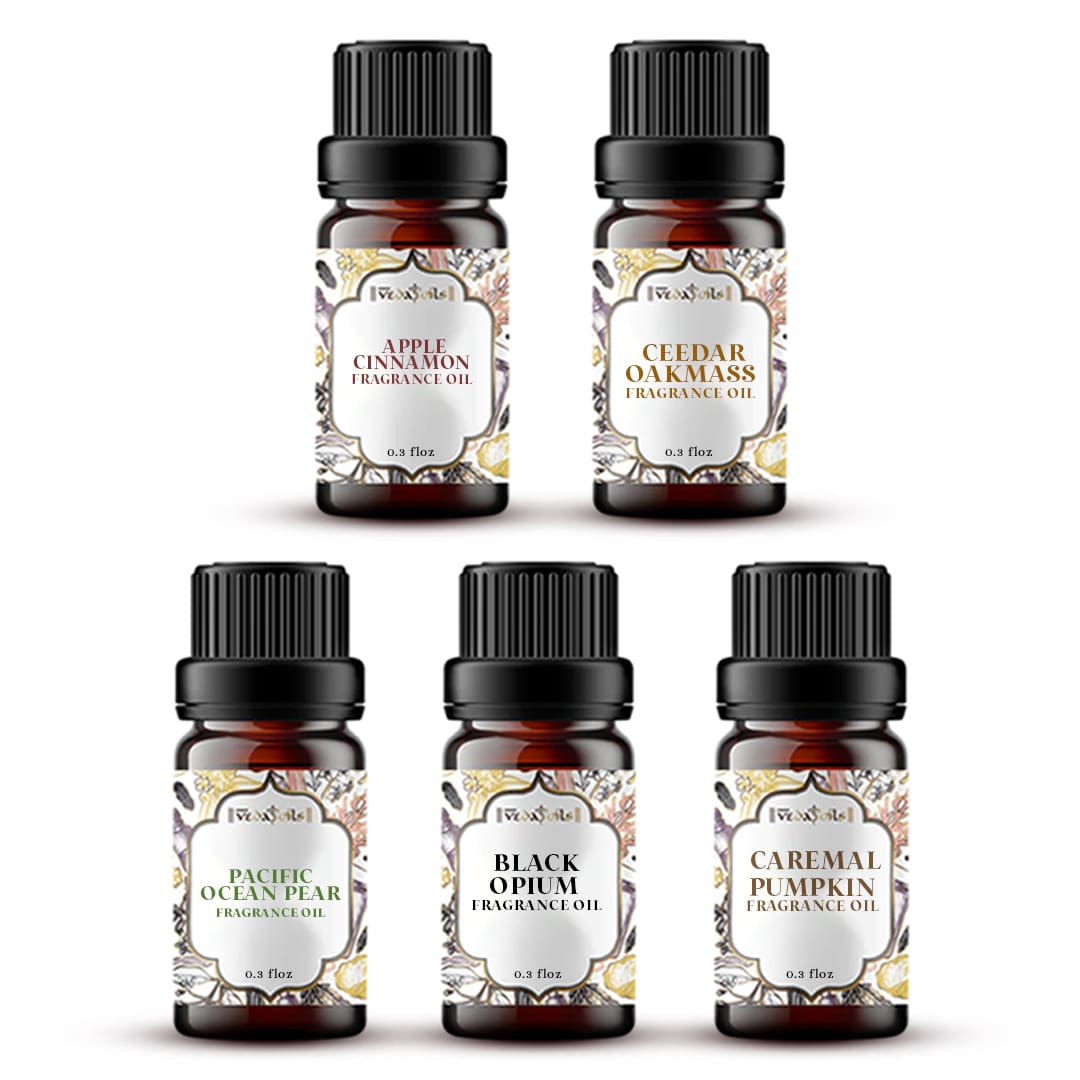 5 Spicy Fragrance Oils Sample Kit - 0.3 Floz Each