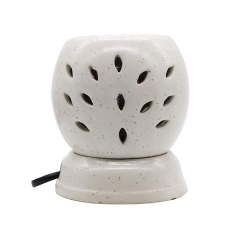 Ceramic Electric Round Shaped Aroma Diffuser + Lavender Oil 0.3 Floz