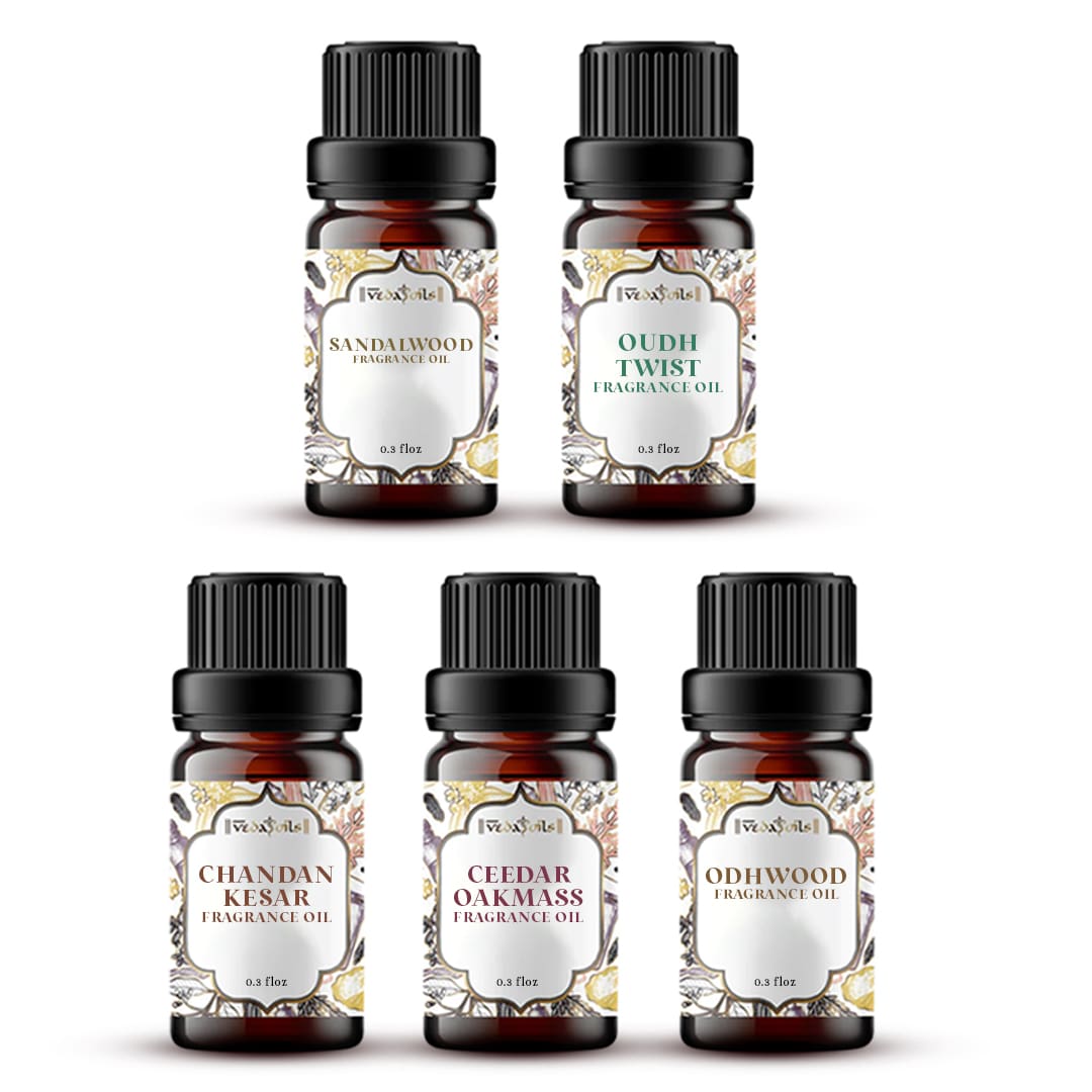 5 Woody Fragrance Oils Sample Kit - 0.3 Floz Each