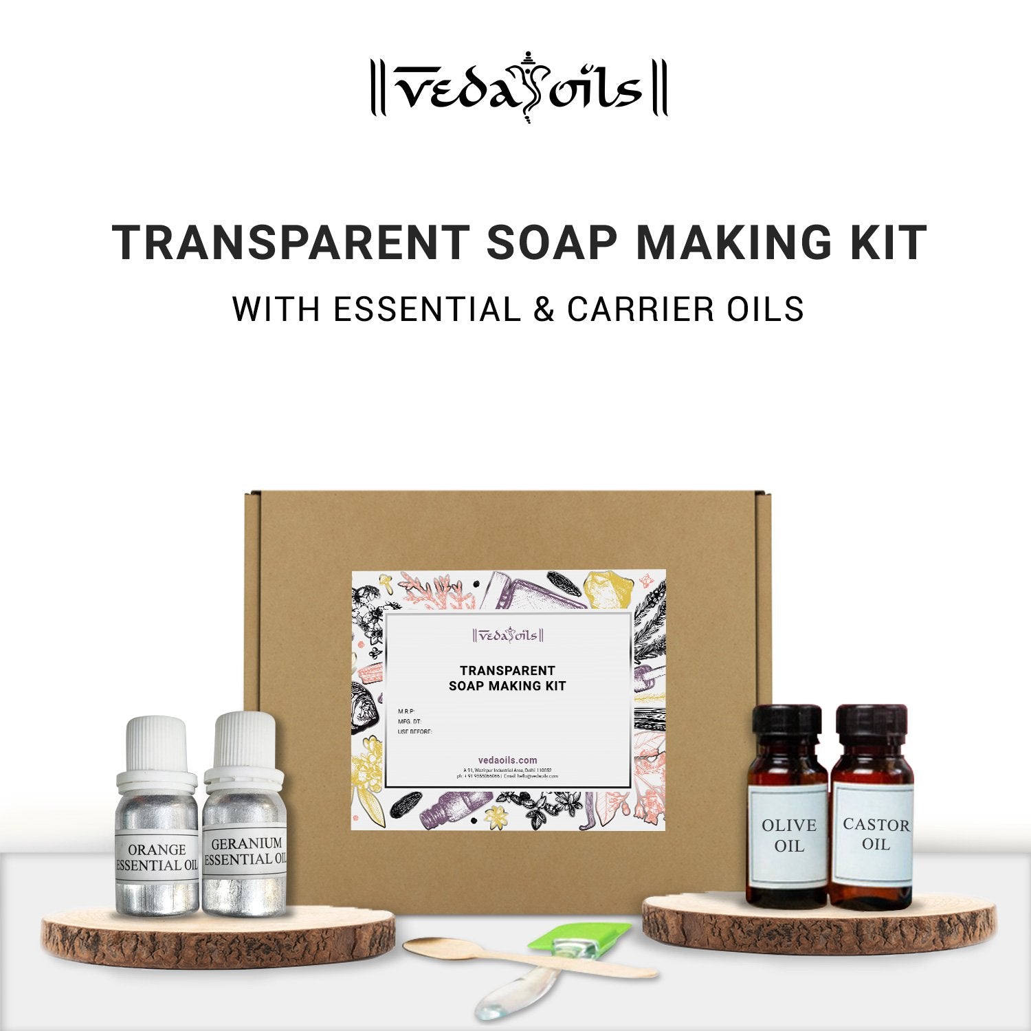 Transparent Soap Making Kit with Essential Oils and Carrier Oils