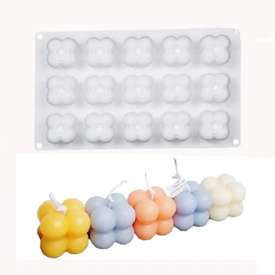 2D Bubble Candle Silicone Mould 15 Cavities