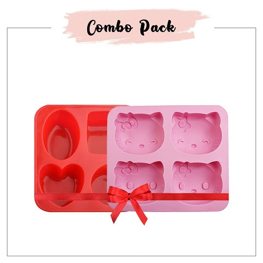 Hello Kitty + 4 Cavity Unique Soap Mold Combo Pack