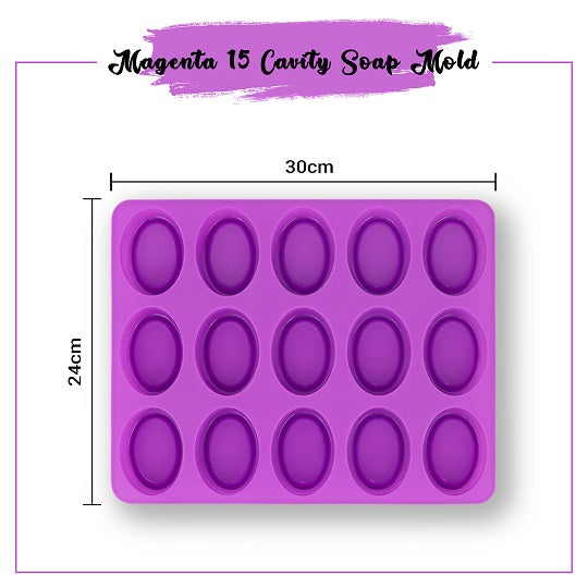 Oval Silicon Soap Mold (15 Cavity)