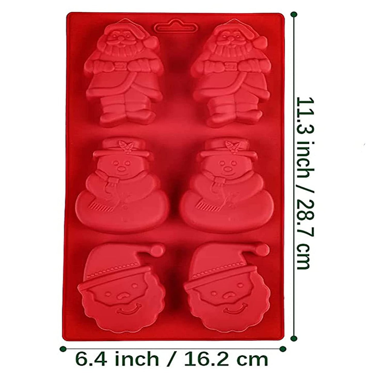 Christmas Santa Shaped Silicone Mould Size