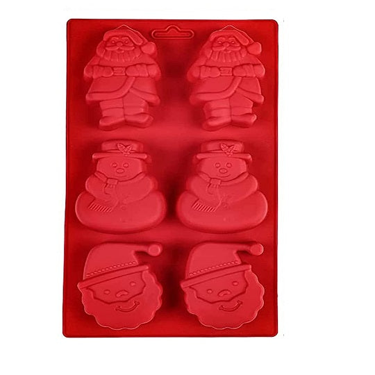 3 in 1 Christmas Santa Face, Snowman, Sant Claus Shaped Silicone Mould