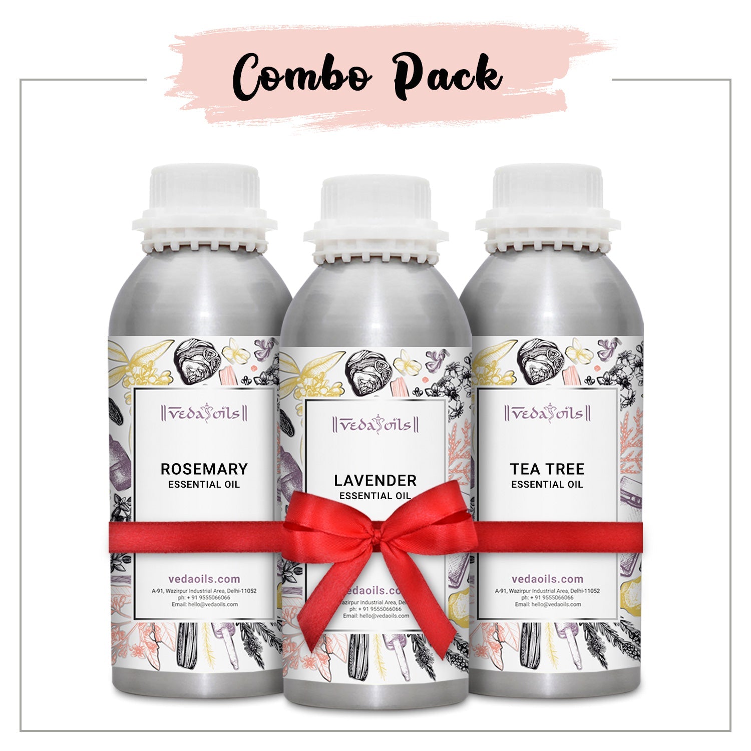 lavender tea tree essential oil Buy Lavender, Tea Tree and Rosemary Essential Oil Combo Pack Online – VedaOils USA