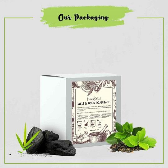 Charcoal and Green Tea Soap Base Packaging