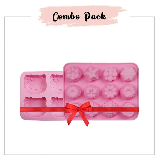 Hello Kitty + 12 Cavity Multi Shape Soap Mold - Combo Pack